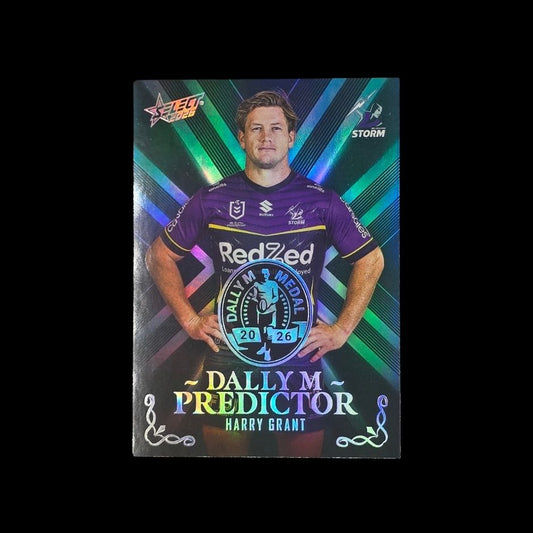 Harry Grant 2026 Select League Heroes Dally M Predictor Platinum DPP22 Melbourne Storm trading card numbered 58 of 80