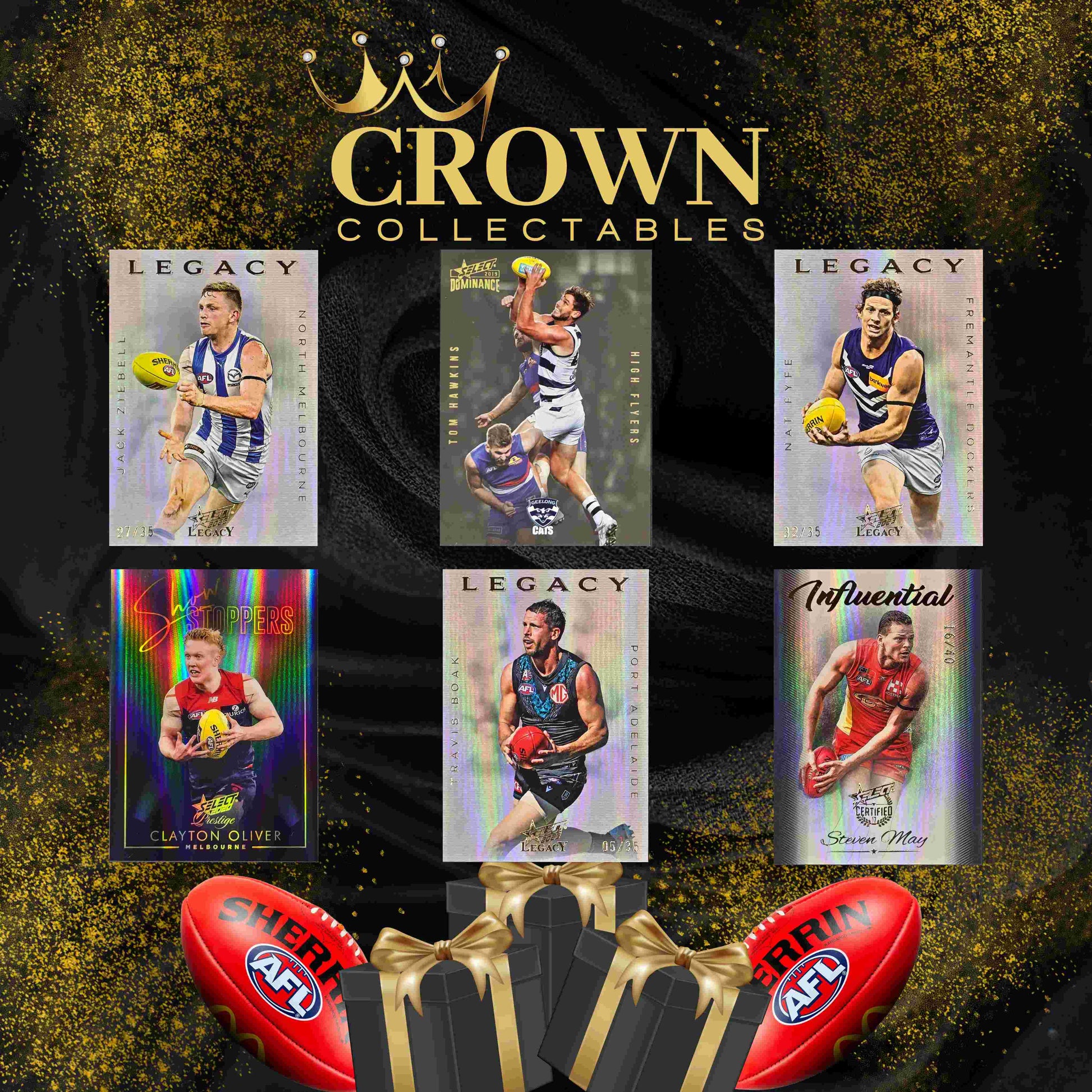 Breaking News for AFL Fans: Series 2 of Crown Collectables AFL Repack is back! Limited edition with only 500 boxes available. Sale starts Thursday, 6th June 2024 at 7pm AEDT. Each pack includes 1 Encased Card, with 1 in 10 boxes featuring special hits like Triple and Double Signatures. Look out for Booklets and Gold Brilliance cards. Secure tamper-proof packaging. Priced at $99 + delivery. Visit www.crowncollectables.com.au for more details.