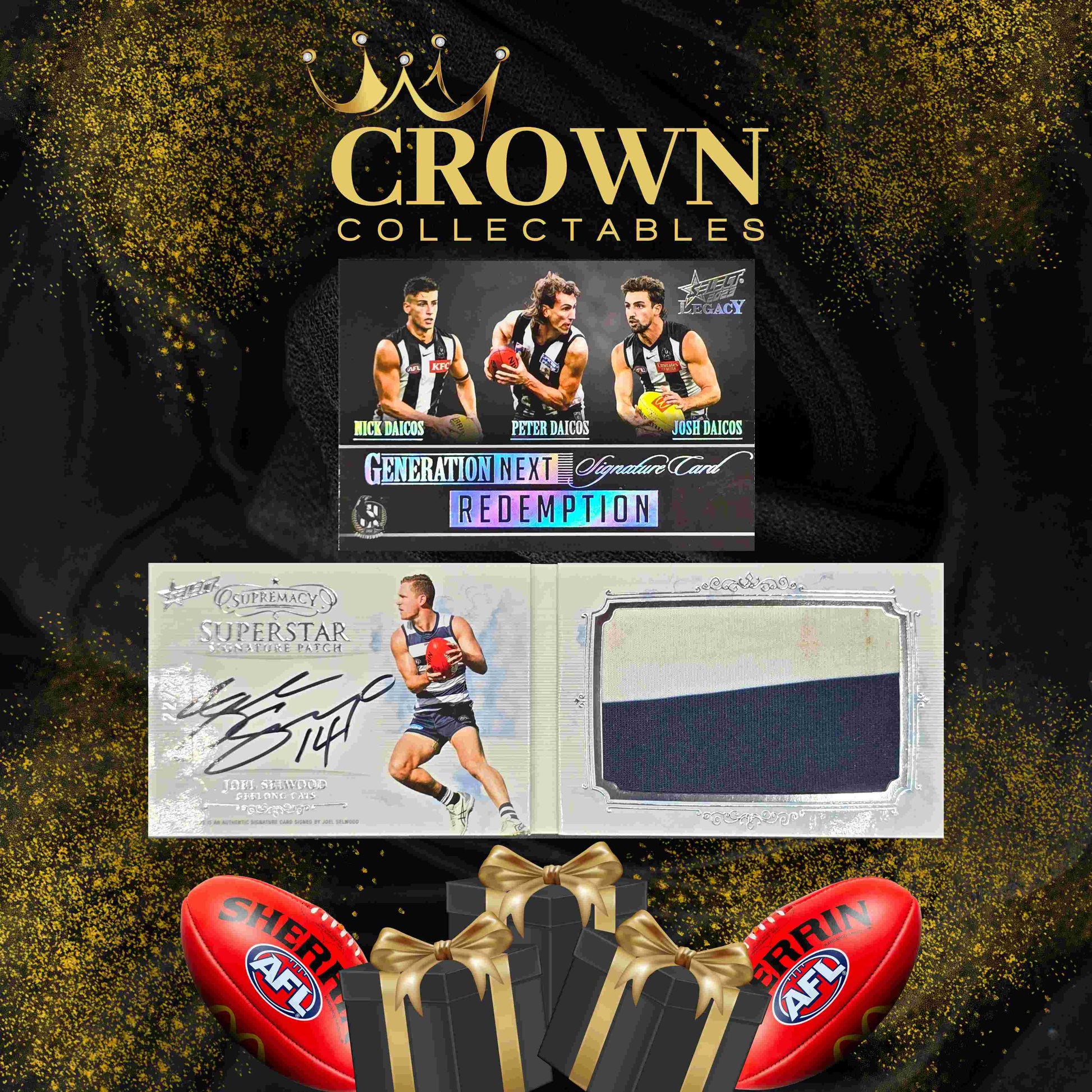 Breaking News for AFL Fans: Series 2 of Crown Collectables AFL Repack is back! Limited edition with only 500 boxes available. Sale starts Thursday, 6th June 2024 at 7pm AEDT. Each pack includes 1 Encased Card, with 1 in 10 boxes featuring special hits like Triple and Double Signatures. Look out for Booklets and Gold Brilliance cards. Secure tamper-proof packaging. Priced at $99 + delivery. Visit www.crowncollectables.com.au for more details.