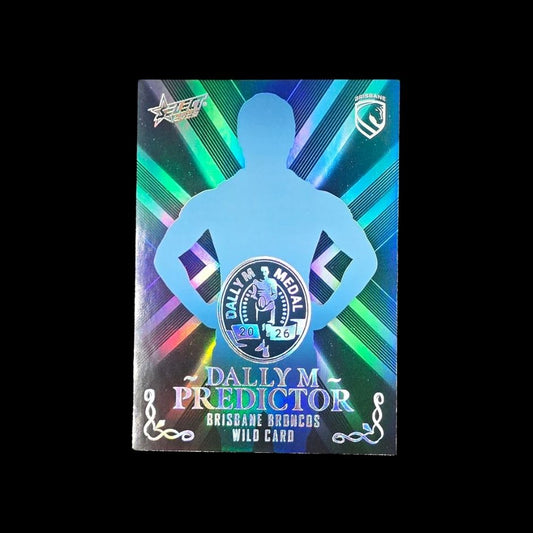 Brisbane Broncos Wild Card 2026 Select League Heroes Dally M Predictor Platinum DPP3 trading card numbered 49 of 80