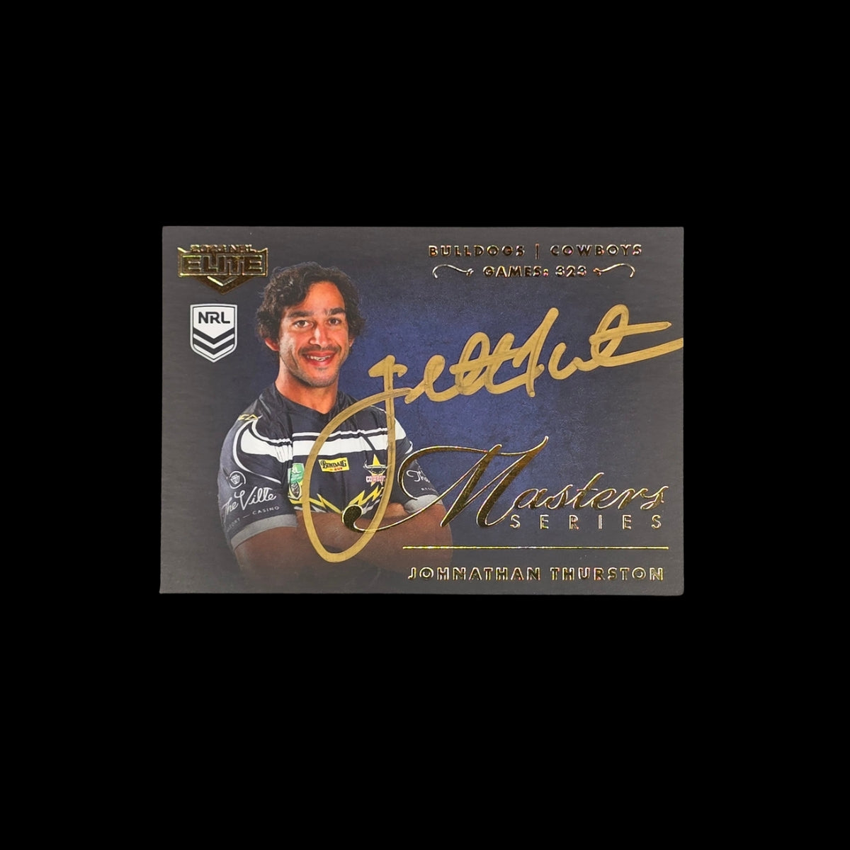 Johnathan Thurston 2023 Elite Masters Series autograph card 040 of 110 Bulldogs Cowboys NRL trading card