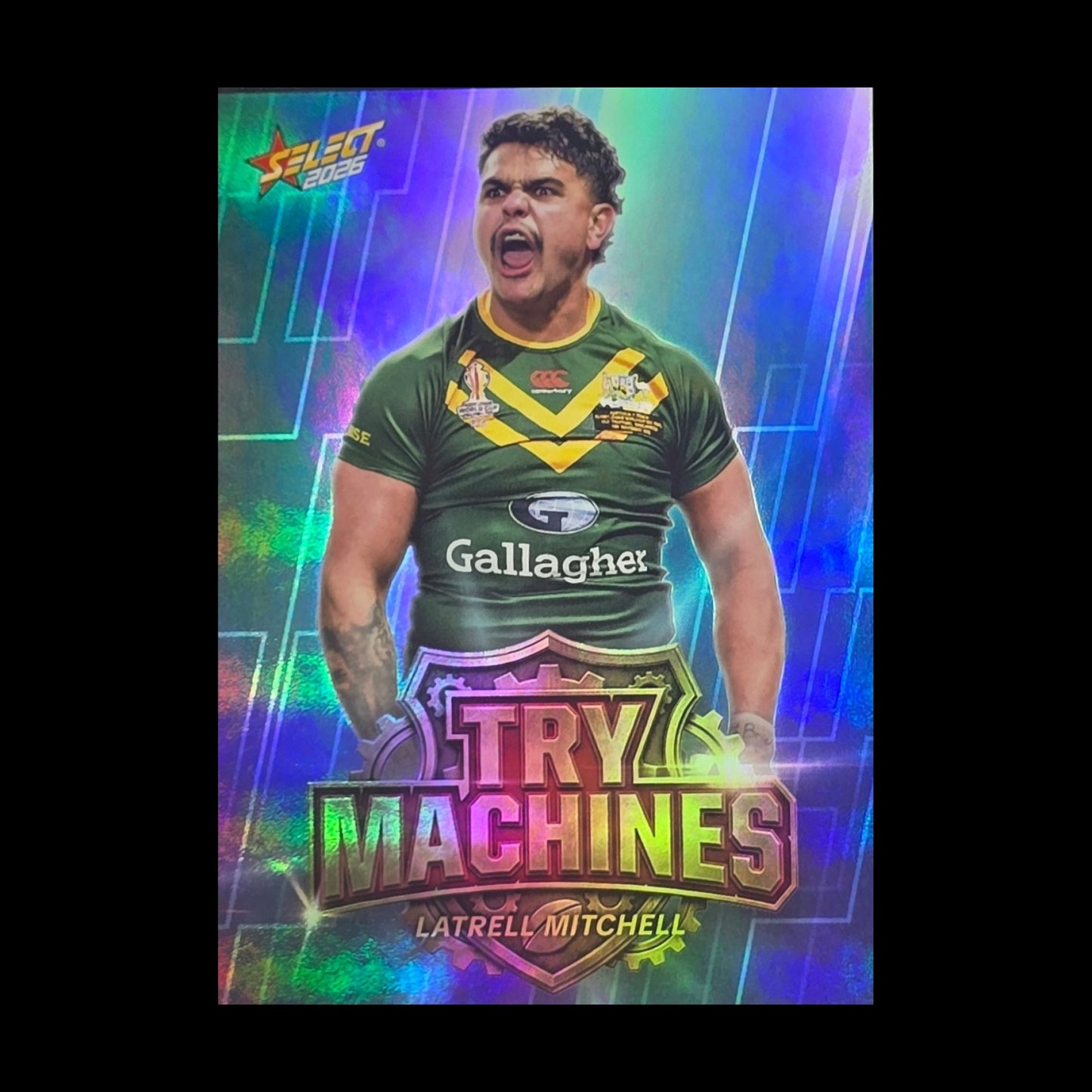 Latrell Mitchell 2026 Select Rugby League World Cup Try Machines TM2 Australia rugby league trading card