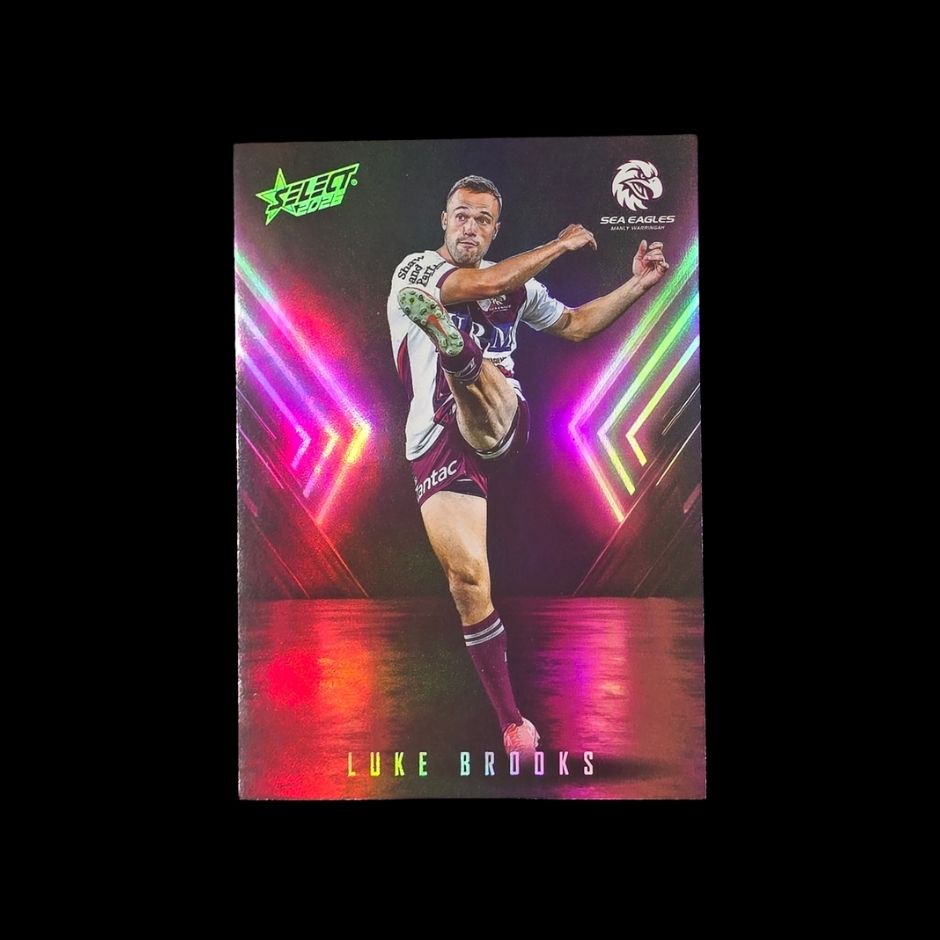 Luke Brooks 2026 Select League Heroes Playmaker PM31 Manly Warringah Sea Eagles trading card numbered 062 of 110