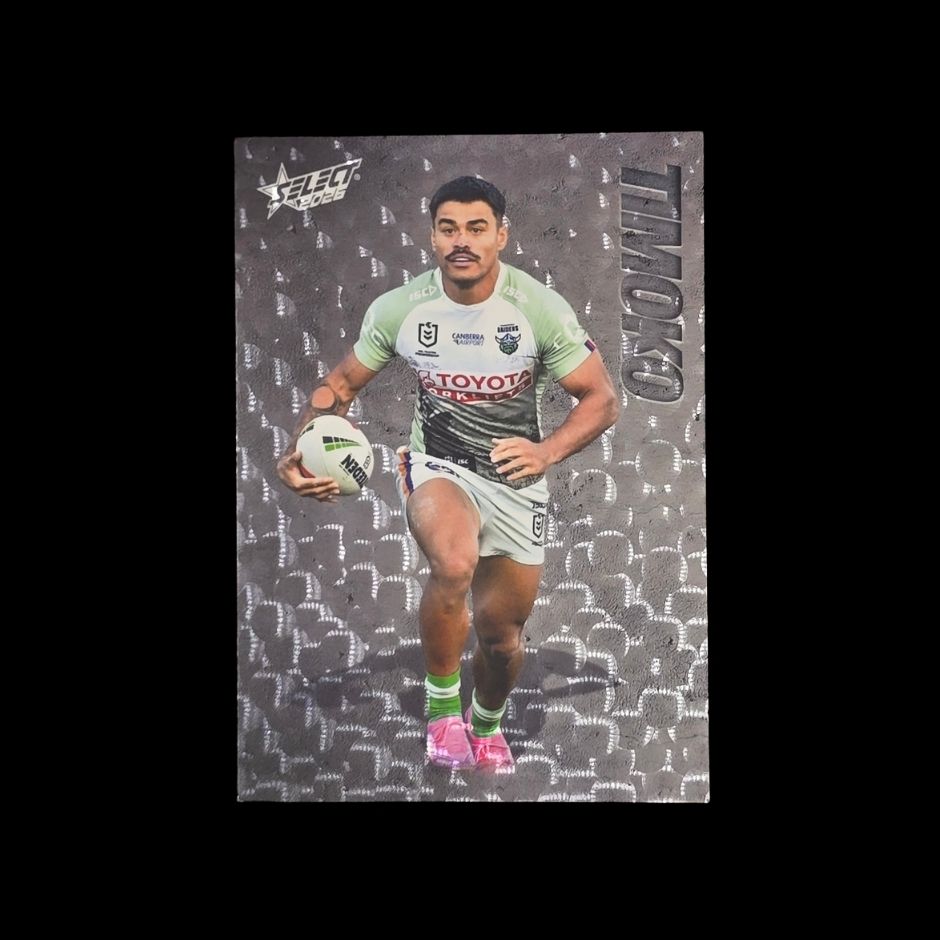 Matthew Timoko 2026 Select League Heroes Etched E16 Canberra Raiders trading card numbered 095 of 185