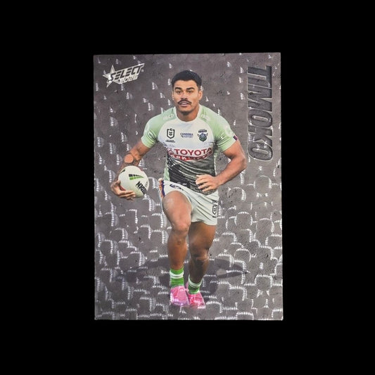 Matthew Timoko 2026 Select League Heroes Etched E16 Canberra Raiders trading card numbered 095 of 185
