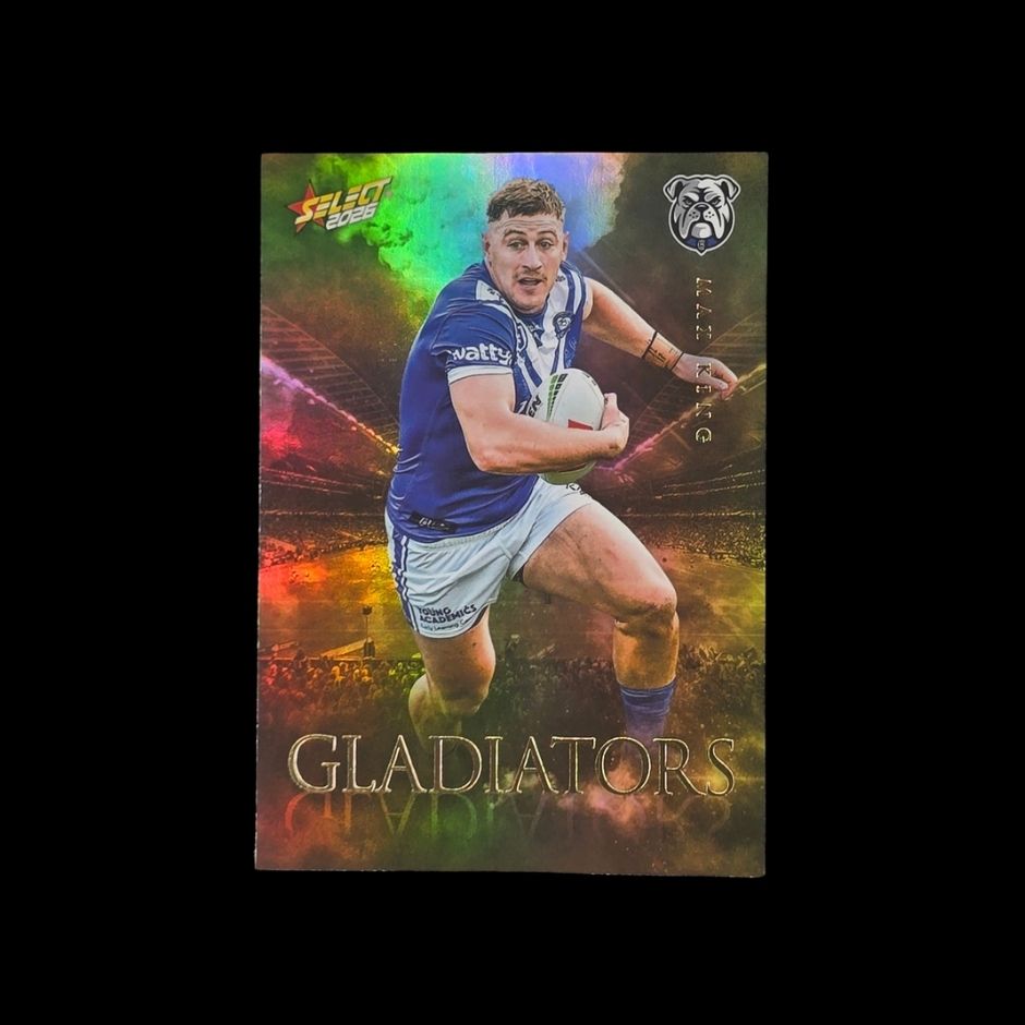 Max King 2026 Select League Heroes Gladiators GG16 Canterbury-Bankstown Bulldogs trading card numbered 032 of 140