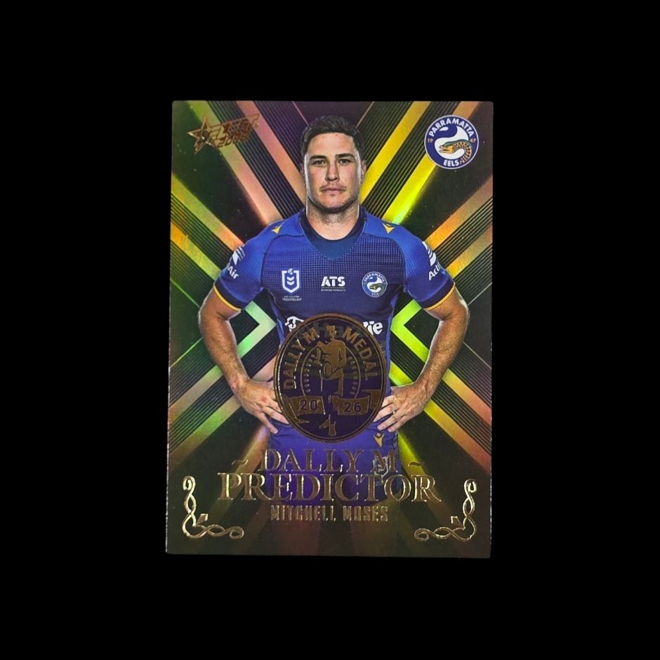 Mitchell Moses 2026 Select Dally M Predictor Signature Gold DPG54 Parramatta Eels trading card numbered 092 of 270