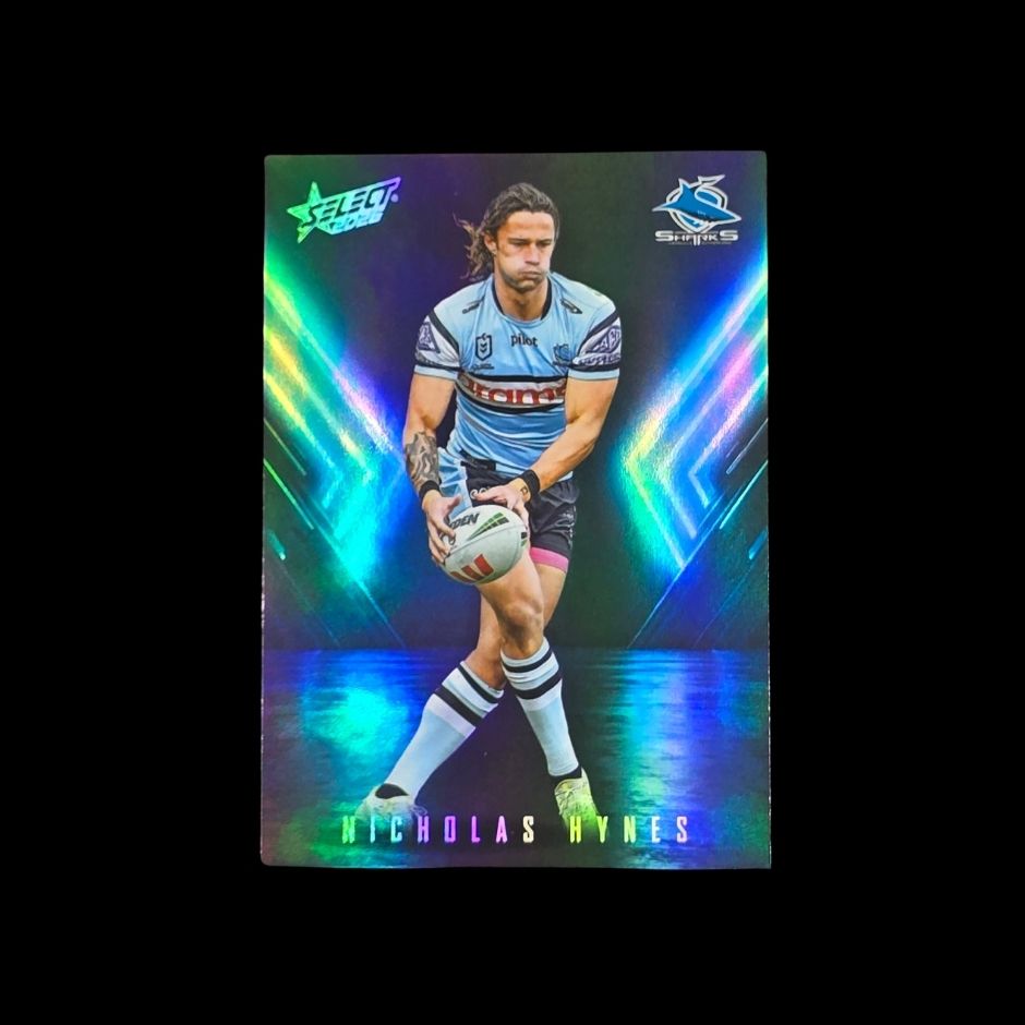 Nicholas Hynes 2026 Select League Heroes Playmakers PM17 Cronulla-Sutherland Sharks trading card numbered 009 of 110