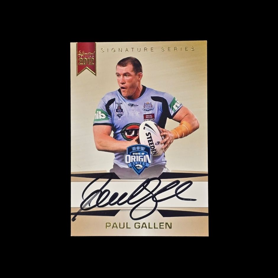 Paul Gallen 2012 State of Origin Signature Series SS3 autograph NSW Blues rugby league trading card