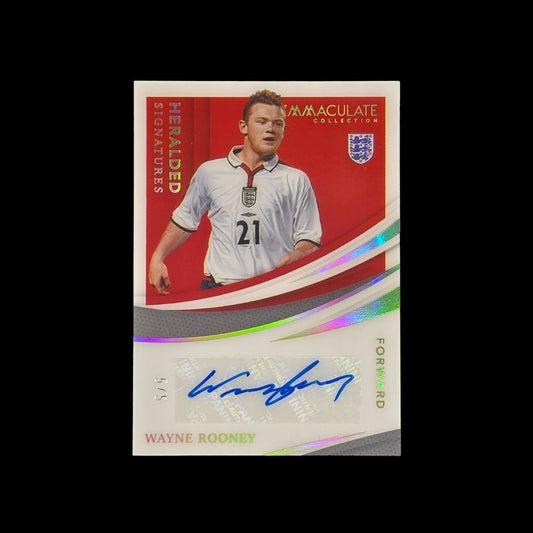 Wayne Rooney 2021 Panini Immaculate Collection Heralded Signatures HS-WR England autograph card numbered 5 of 5